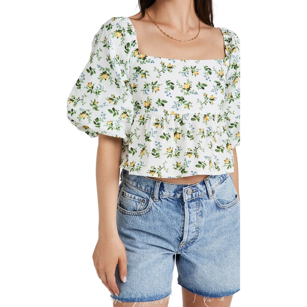 Faithfull The Brand Floral Multicolor Quincy Top Size S